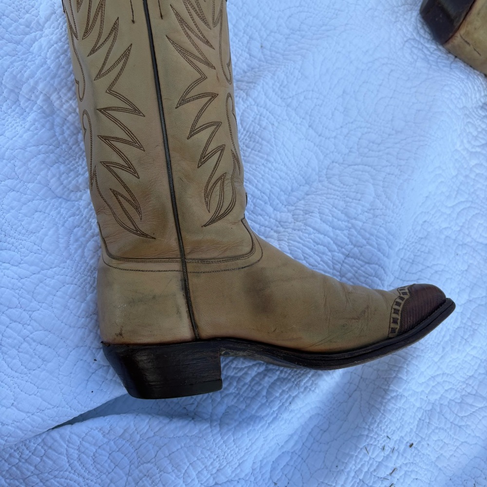 Dan Post Western Cowboy Boots | Leather | Vintage | Sz 6.5 - Picture 5 of 16
